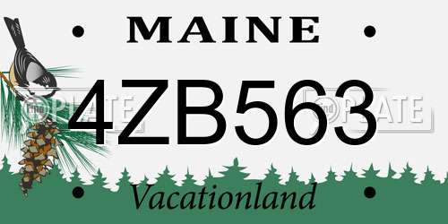 4ZB563 Maine License Plate