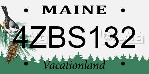 4ZBS132 Maine License Plate