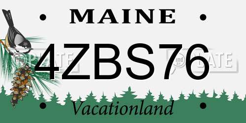 4ZBS76 Maine License Plate