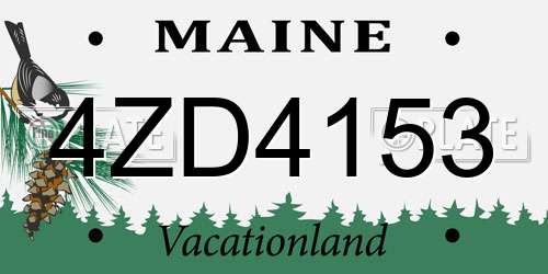 4ZD4153 Maine License Plate