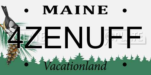4ZENUFF Maine License Plate