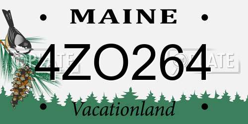 4ZO264 Maine License Plate