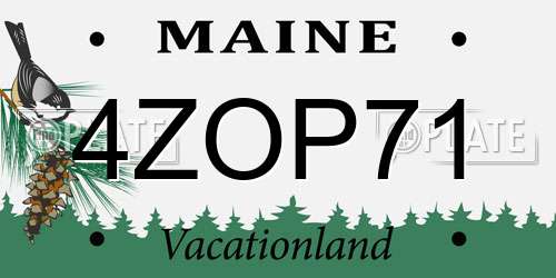 4ZOP71 Maine License Plate