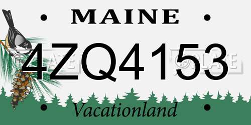 4ZQ4153 Maine License Plate