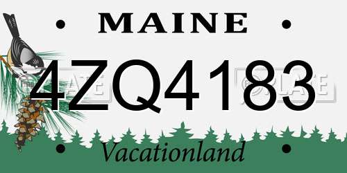 4ZQ4183 Maine License Plate