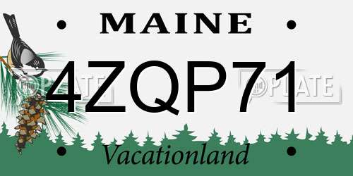 4ZQP71 Maine License Plate