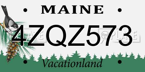 4ZQZ573 Maine License Plate