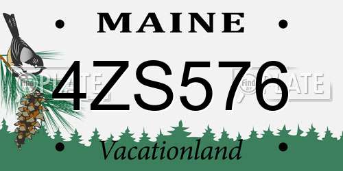 4ZS576 Maine License Plate