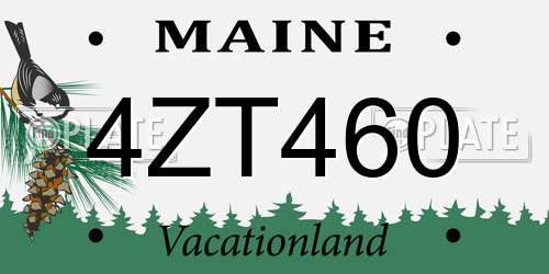 4ZT460 Maine License Plate