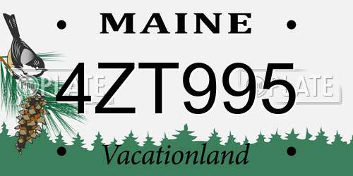 4ZT995 Maine License Plate