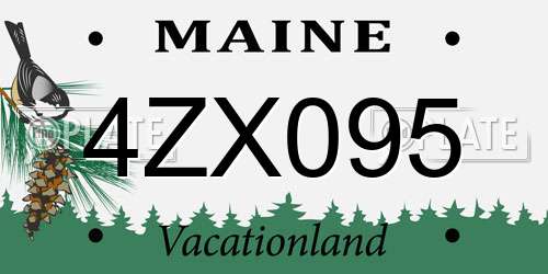 4ZX095 Maine License Plate