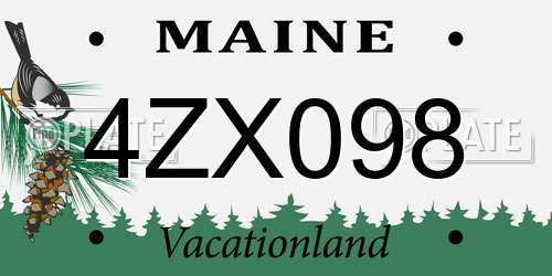 4ZX098 Maine License Plate