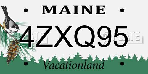 4ZXQ95 Maine License Plate