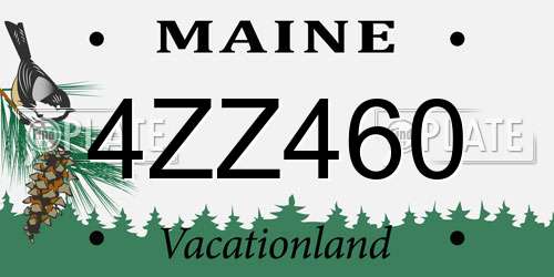 4ZZ460 Maine License Plate