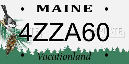 4ZZA60 Maine License Plate