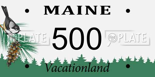 500 Maine License Plate