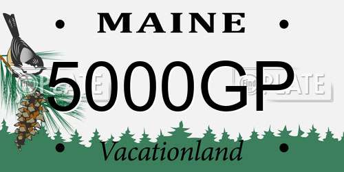 5000GP Maine License Plate