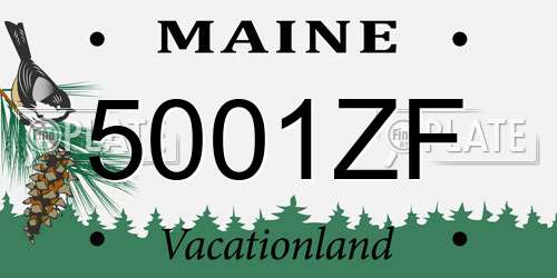 5001ZF Maine License Plate