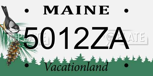 5012ZA Maine License Plate