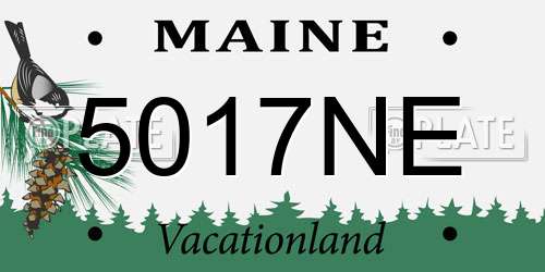 5017NE Maine License Plate