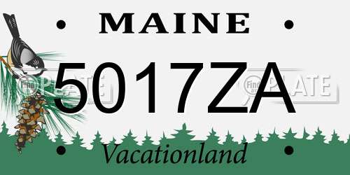 5017ZA Maine License Plate