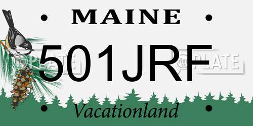 501JRF Maine License Plate