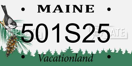 501S25 Maine License Plate