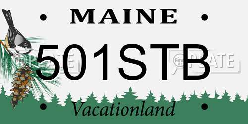 501STB Maine License Plate