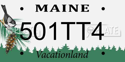501TT4 Maine License Plate