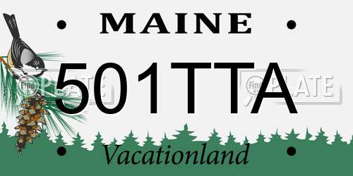 501TTA Maine License Plate