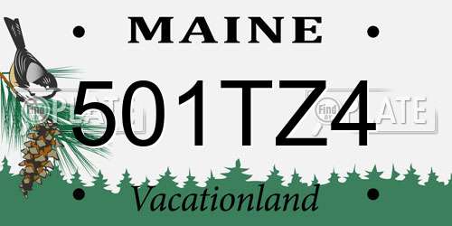 501TZ4 Maine License Plate
