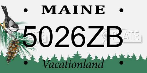 5026ZB Maine License Plate
