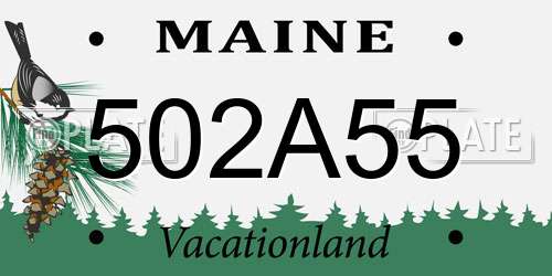 502A55 Maine License Plate
