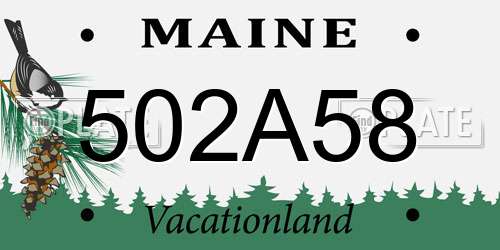 502A58 Maine License Plate