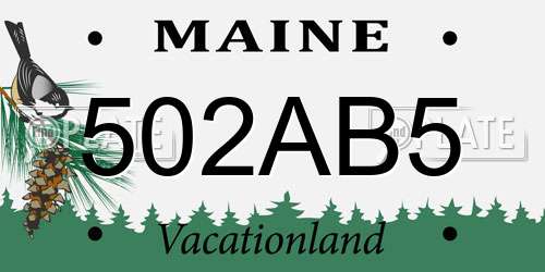 502AB5 Maine License Plate