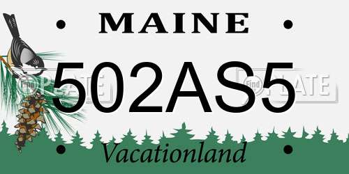 502AS5 Maine License Plate
