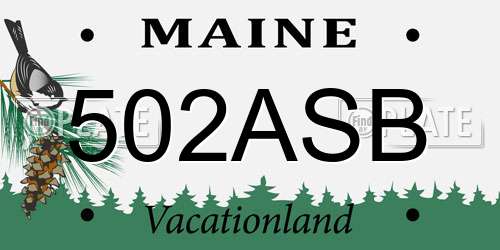 502ASB Maine License Plate