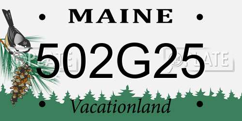 502G25 Maine License Plate