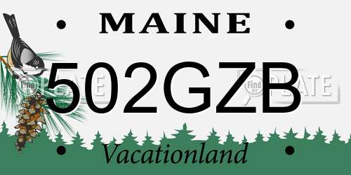 502GZB Maine License Plate