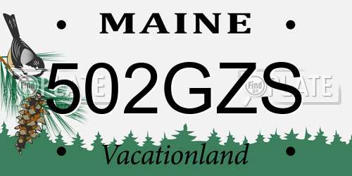502GZS Maine License Plate