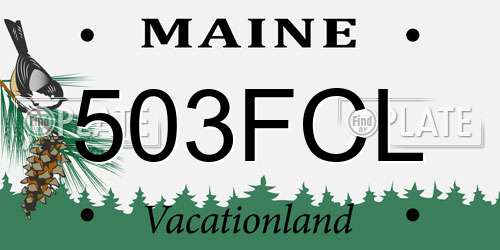 503FCL Maine License Plate