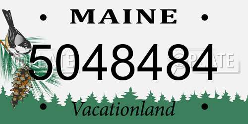 5048484 Maine License Plate