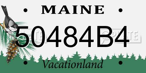 50484B4 Maine License Plate