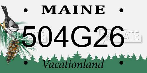 504G26 Maine License Plate