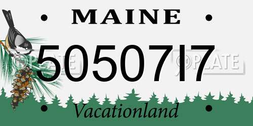50507I7 Maine License Plate
