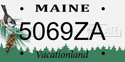 5069ZA Maine License Plate