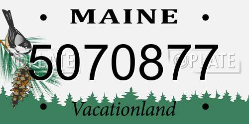 5070877 Maine License Plate