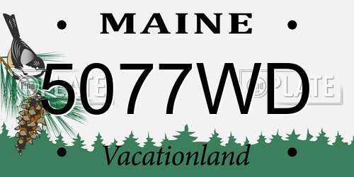 5077WD Maine License Plate