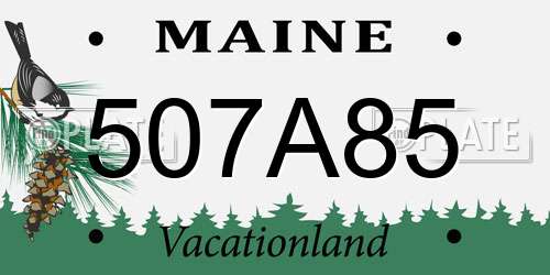 507A85 Maine License Plate