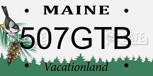 507GTB Maine License Plate